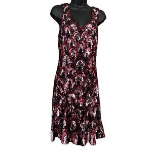 Sequined women’s dress sleeveless size small fully lined  38” long